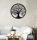 Tree Of Life Metal Wall Art Black 28cm Decorative Plaque For Home D  cor