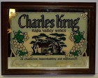 Vintage Charles Krug Napa Valley Wines Advertising Bar Mirror Wall Hanging 18x14