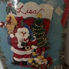 Bucilla 83114 Christmas Eve Felt Applique Stocking Kit 18  Santa Tree Presents