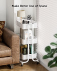 3 Tier Metal Rolling Utility Cart  Heavy-duty Storage Rolling Cart For Kitchen 