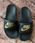 Nike Mens Benassi Jdi Slides -  black   Metallic Gold  -  size 9