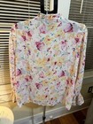 Women s Floral Print Long Sleeve Tunic Blouse Size M