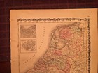 1863 Johnson And Ward Hand Colored Atlas Map Of Holland And Belgium