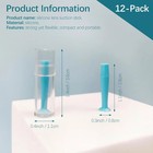 12 Pcs Hard Contact Lens Remover Tool Suction Cup Silicone Blue For Beginners