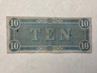  1864 Confederate States Of America  10 Ten Dollars - Civil War Note