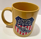 Vintage Union Pacific Railway The Overland Route Logo Coffee Mug Yellow