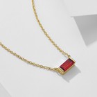 Birthstone Necklace 925 Sterling Silver Gold Tone Baguette Pendant Women Gift
