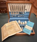 Wm Rogers Jubilee Silverplate Flatware 64 Pc Set W  Box Coa Service For 8 Vtg Aa
