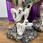 Vtg Fun World Halloween Ghost Tree Candle Stick Holders X2 Candelabra Cemetery