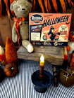 Rosbro Primitive Retro Vintage Style Halloween Witch On Bike Candy Store Ad Sign