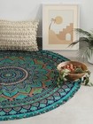  Round Tapestry Indian Ombre Mandala Roundie Beach 50 l X 50 w Barmeri Blue
