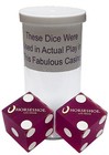 Genuine Horseshoe Vegas Casino Craps Dice Pair Purple Frosted Matching Serial  s