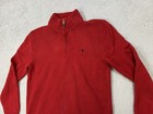 Polo Ralph Lauren Sweater Mens Large Red Half Zip Pullover Cotton Knit Pony Logo