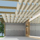 Outdoor Retractable Pergola Canopy Cover Roman Wave Sail Yard Patio Awning Beige