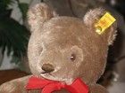 Vintage 12  Steiff Jointed Brown Teddy Bear With Tag   Metal Button In The Ear