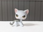  Lps Littlest Pet Shop  138 Shorthair Cat White Gray Portable Pets Litter Box