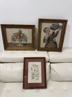 Vintage Framed Needlepoint Tapestry Wall Art Pair Ornate Gold Frames European De