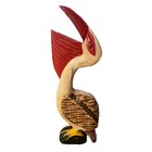 24    Pelican Mouth Open  Hand Carved Wood Tropical Sculpture Bird Decor