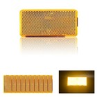 Reflector Self Adhesive Rectangle 94x44mm Safety Waterproof Stick 10pcs Orange