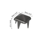 100 Pcs Pyramid Rivets For Clothing  5mm 4-jaw Square Rivets  Black