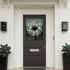 Artificial Greenery Leaves Wreath For Front Door 22 Inch Greenery Boxwood Wre   
