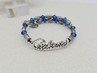  alex And Ani Disney Celebrate Bracelet Silver   Blue Crystal Beads