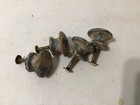 4  Vintage 1-1 4  Oak Knobs Cabinet Door Drawers Reclaimed Old Green white Paint