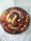 Fantasy Fire Dragon Wall Art Hanging Decor   Round   Flat   New   8  Diameter