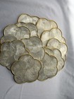 Set Of 11 White Mother Of Pearl Vintage Coasters W gold Trim
