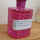 Pink Textured Decorative Glass Perfume Bottle W  Label Notes Lavender Lemon