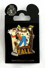 Disney 2006 Goofy Moveable Moving Arm  fall  Autumn Raking Leaves On Card Pin