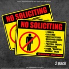 No Soliciting Sticker Window Vinyl Label Decal Home Knocking Notice Set Of 2