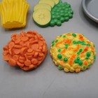 Vintage Realistic Pretend Play Kitchen Food Lot Vegetables Fruit Fries Pan Toy