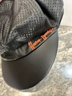 Harley-davidson Vtg Rare Leather Vented Flat Top Hat Newsboy Cap Black M  Medium