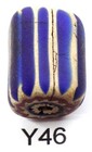 Flattened Old Venetian Chevron Trade Bead African From Estate Y46 Bg 74
