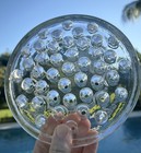 Large 7    Clear Glass Flower Frog 43 Hole Round Vintage Floral Vase Insert
