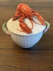 Vintage Fitz   Floyd Lobster  fish Market  Covered Soup Bowl Dish 1992