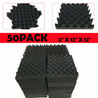 50 Pack 12 x12 x2  Acoustic Foam Panel Wedge Studio Ktv Soundproofing Wall Tiles