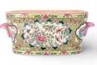 Vintage Style Small Chinese Rose Medallion Footbath Planter-9 5   X 4  h