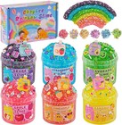6 Pack Bingsu Crunchy Slime Kit  Rainbow Slime For Kids  With Cute Slime Char   