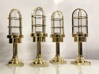 Set Of 4 Antique Brass Nautical Bulkhead Lights     Vintage Marine Alleyway Wall