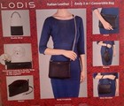 Lodis Black Italian Leather - 5 In 1 - Convertible Bag Purse - New In Box