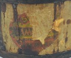 Antique Primitive Wooden Bucket Swing Turned Handle-advertising J w  Wind 5 1 2 