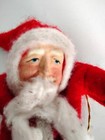 Rare Antique German Spun Cotton Santa Claus Ornament Doll Figure 9  Vtg Folk Art