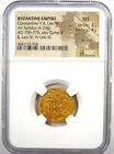 Constantine V   Leo Iv Av Solidus Gold Coin 750-775 Ad - Certified Ngc Ms  unc 