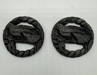 Burwood Syroco Wood Bird Buttons Lot Of 2 Ravens Vintage 2    Bird In Tree