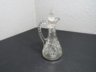 Vintage Clear Uranium Glass Cruet W  Stopper
