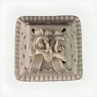 Vintage Square Pierced Porcelain Trinket Jewelry Box With Sculpted Rose 