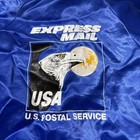 Vintage 90s Us Postal Service Express Mail Jacket Mens M Blue Satin Usps Usa