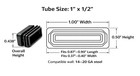 1  X 1 2  Rectangular Tube Plug Inserts Black Ldpe Steel 14   20 Ga End Caps